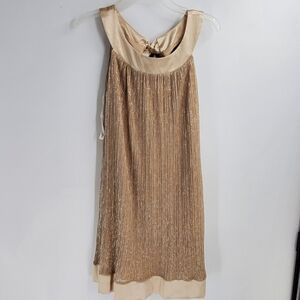ENFOCUS PETITE women's 14P gold shimmery cocktail dress